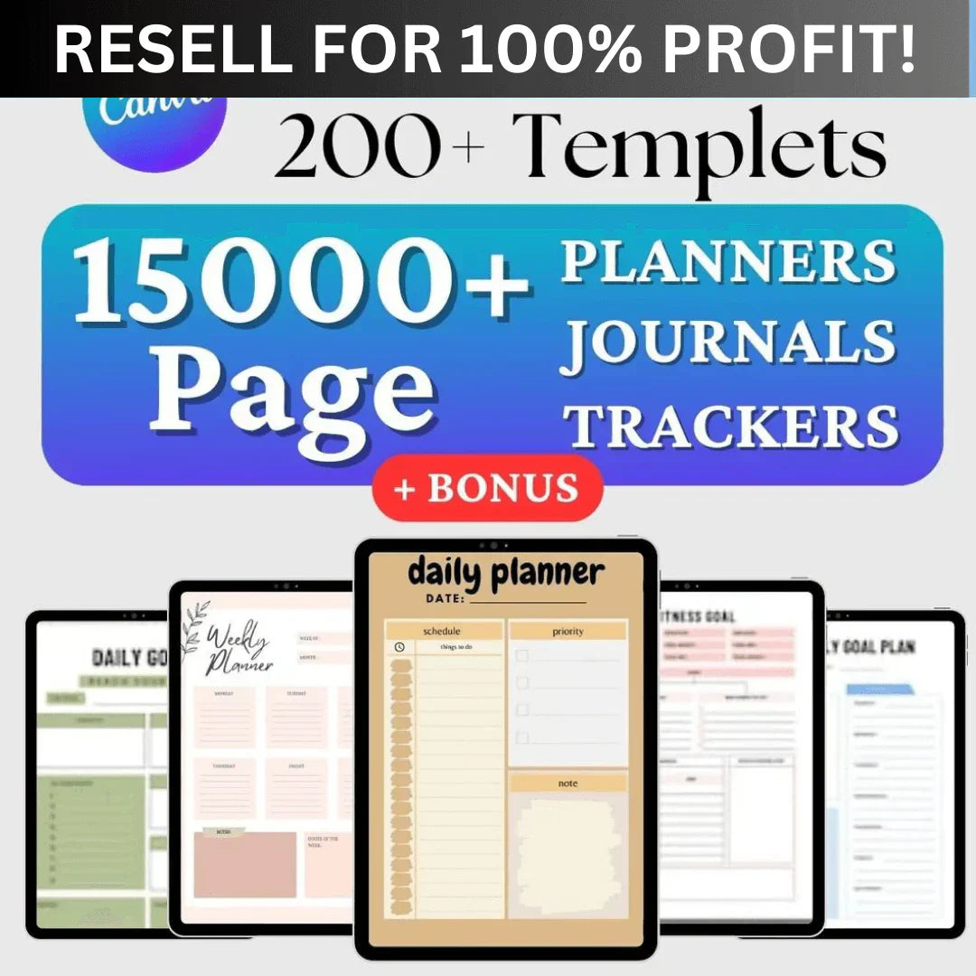 ( ON SALE!) 15,000+ Pages PLR Planners, Journals, Trackers, Printable | ( NEW PLR/MRR )