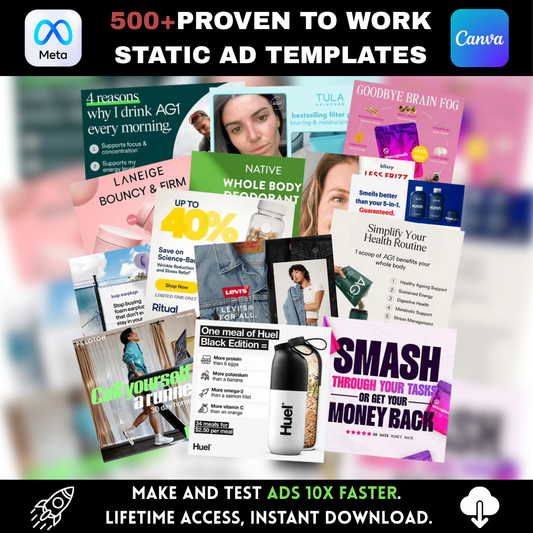 500 Winning Static Ad Templates High-Performing